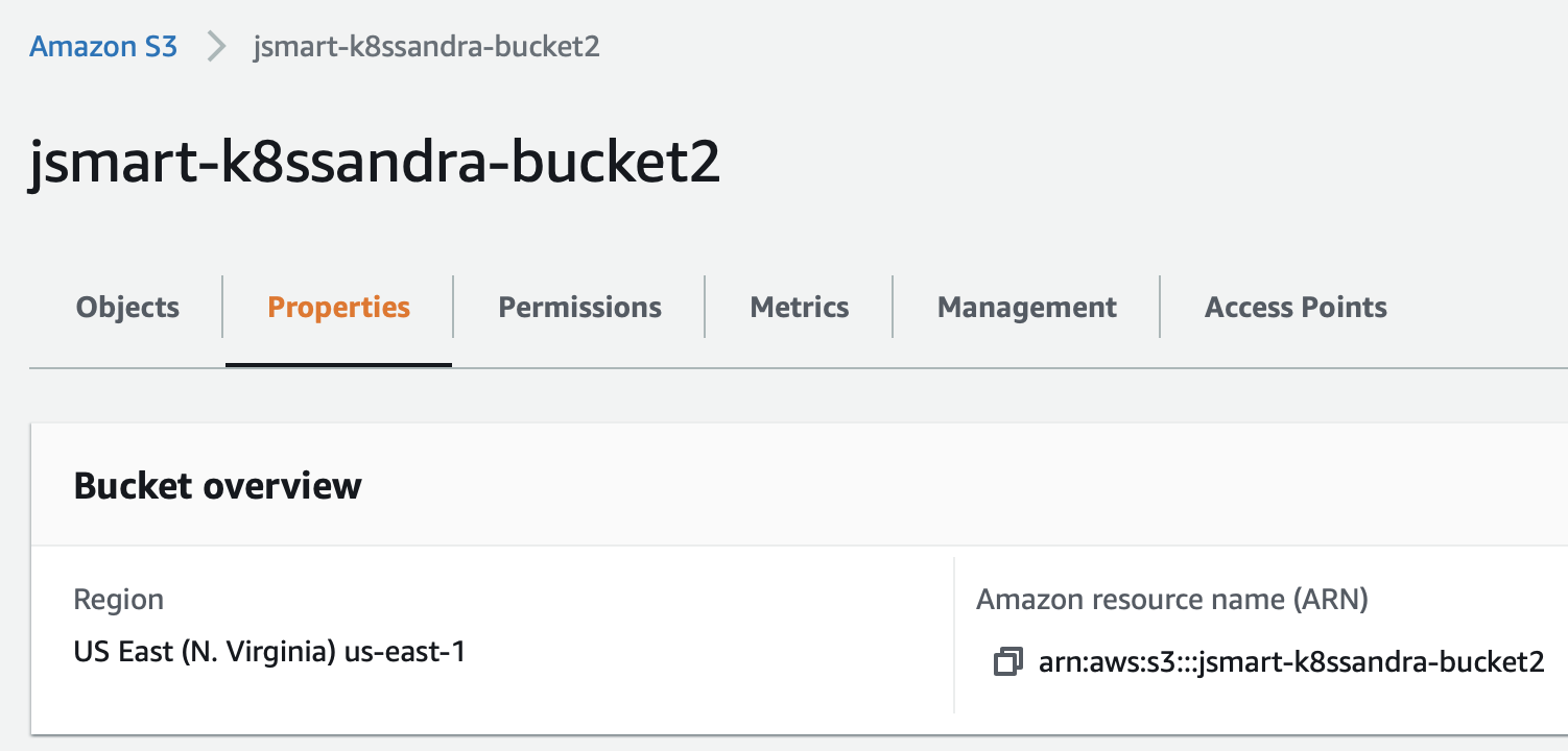 Amazon S3 bucket name and region sample